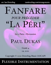 Fanfare pour predeceder La Peri Concert Band sheet music cover